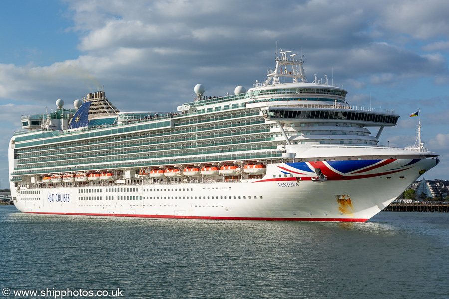 Photograph of the vessel  Ventura pictured departing Southampton on 20th April 2024