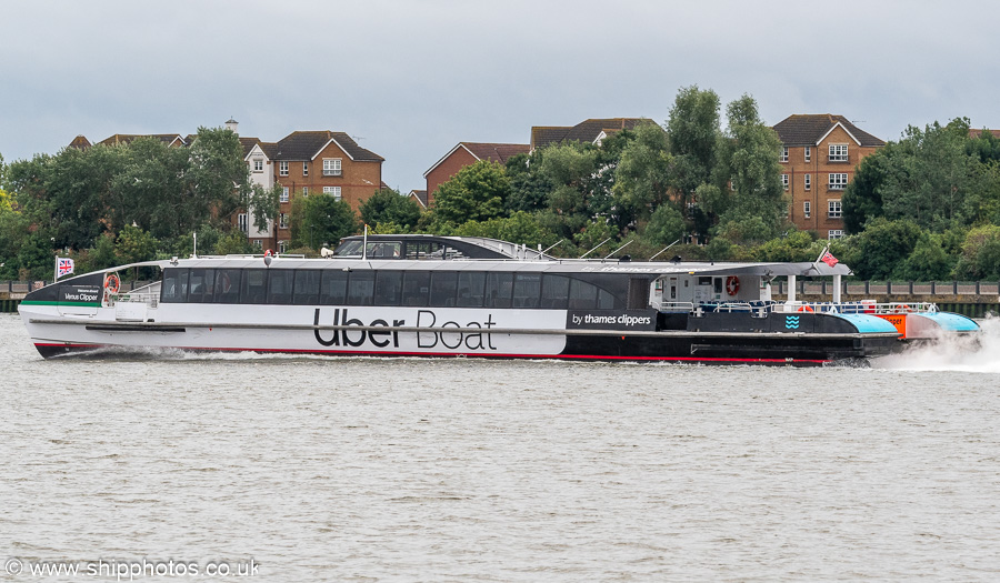 Photograph of the vessel  Venus Clipper pictured passing Thamesmead on 20th July 2025