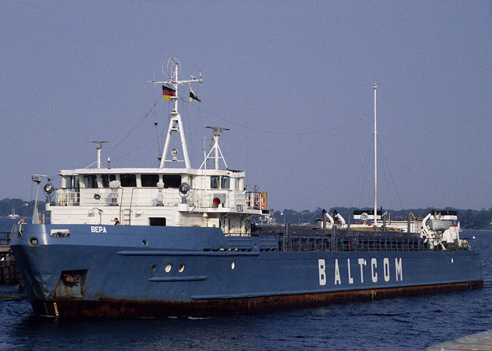 Photograph of the vessel  Vera pictured approaching Holtenau Locks on 22nd August 1995