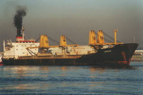 Photograph of the vessel  Verdon pictured departing Southampton on 22nd January 1999