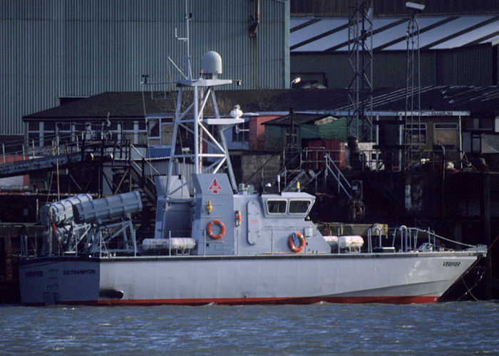 Photograph of the vessel  Verifier pictured at Woolston on 3rd February 1990