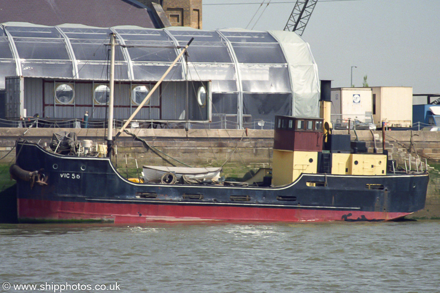 Photograph of the vessel  VIC 56 pictured at Trinity Buoy Wharf on 22nd April 2002