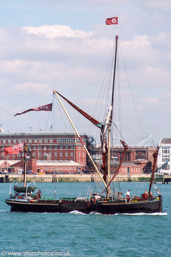 Photograph of the vessel sb Victor pictured departing Portsmouth on 24th August 2001