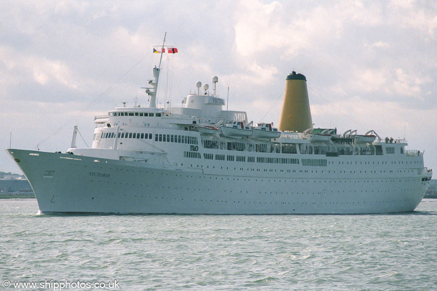 Photograph of the vessel  Victoria pictured departing Southampton on 22nd July 2001