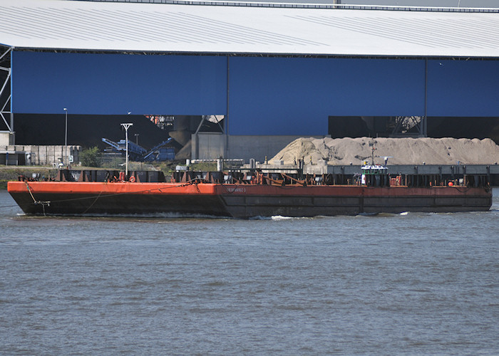 Photograph of the vessel  Viking Barge 3 pictured passing Vlaardingen under tow on 27th June 2011