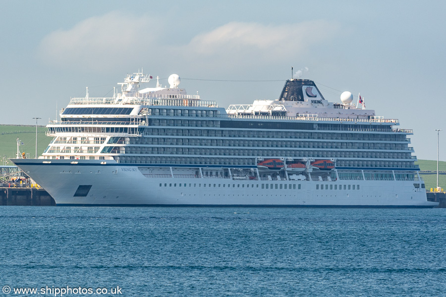 Photograph of the vessel  Viking Sky pictured at Hatson Pier, Kirkwall on 15th May 2024