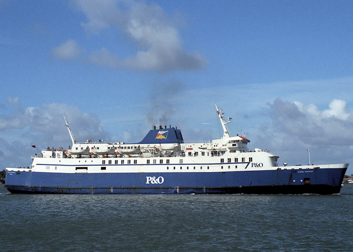 Photograph of the vessel  Viking Viscount pictured in Portsmouth Harbour on 29th August 1988