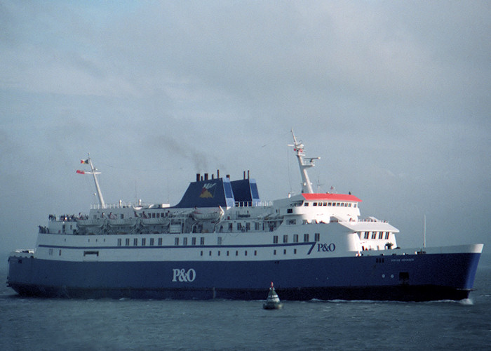Photograph of the vessel  Viking Voyager pictured approaching Portsmouth Harbour on 2nd June 1988