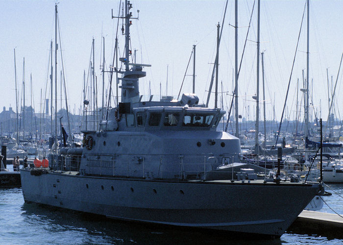 Photograph of the vessel HMCC Vincent pictured at Gosport on 21st July 1996