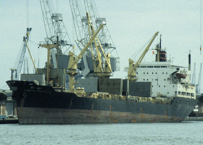 Photograph of the vessel  Vishva Prafulla pictured in Antwerp on 19th April 1997