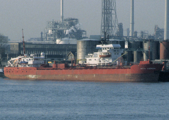Photograph of the vessel  Vitta Theresa pictured in 1e Petroleumhaven, Rotterdam on 15th April 1996