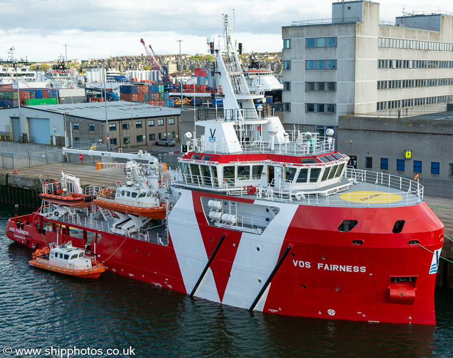 Photograph of the vessel  VOS Fairness pictured at Aberdeen on 13th May 2022