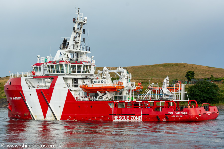 Photograph of the vessel  VOS Fairness pictured departing Aberdeen on 7th August 2023