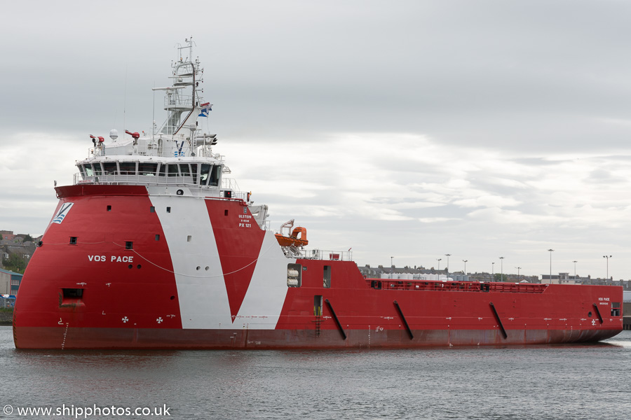 Photograph of the vessel  VOS Pace pictured departing Aberdeen on 23rd May 2015