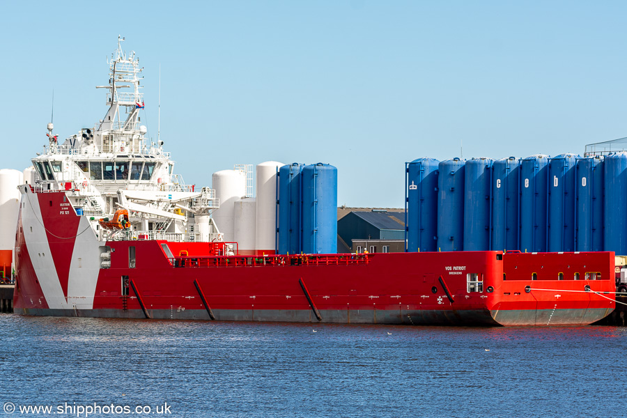 Photograph of the vessel  VOS Patriot pictured at Aberdeen on 9th August 2023