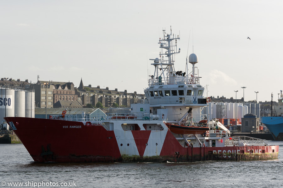 Photograph of the vessel  VOS Ranger pictured departing Aberdeen on 22nd May 2015