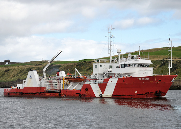 Photograph of the vessel  VOS Server pictured arriving at Aberdeen on 14th September 2012