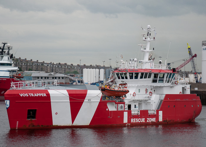 Photograph of the vessel  VOS Trapper pictured departing Aberdeen on 12th June 2014