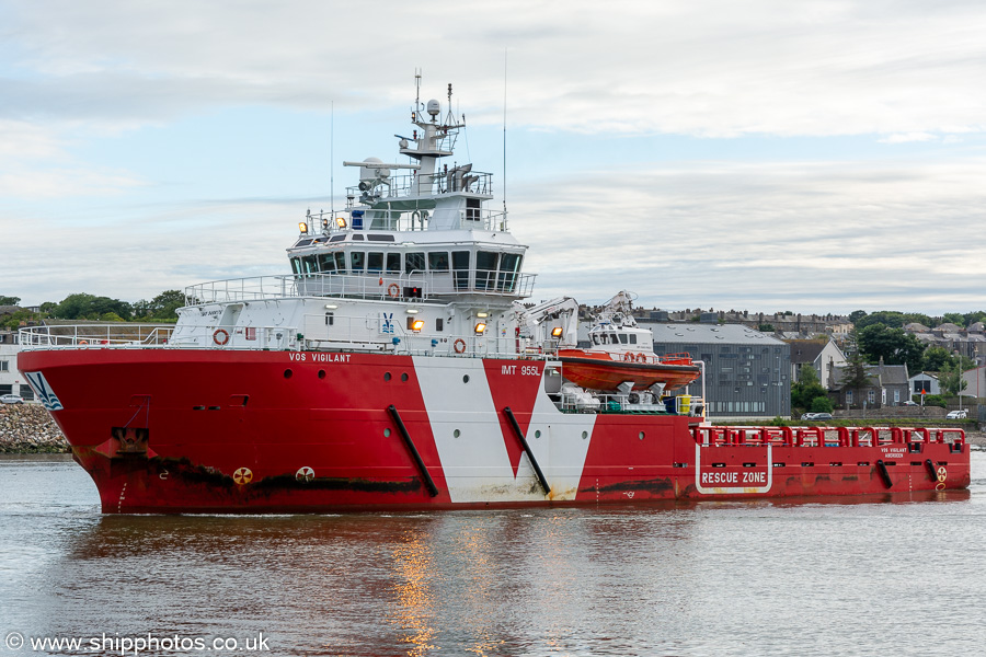 Photograph of the vessel  VOS Vigilant pictured departing Aberdeen on 9th August 2023