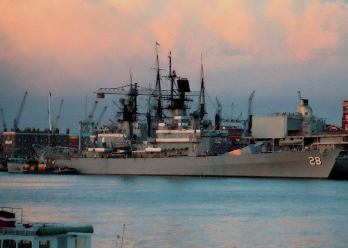 Photograph of the vessel USS Wainwright pictured at Portsmouth Naval Base on 24th September 1987