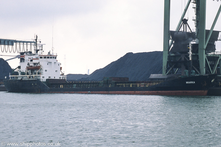 Photograph of the vessel  Warka pictured in Bevrijdingsdok, Antwerp on 20th June 2002