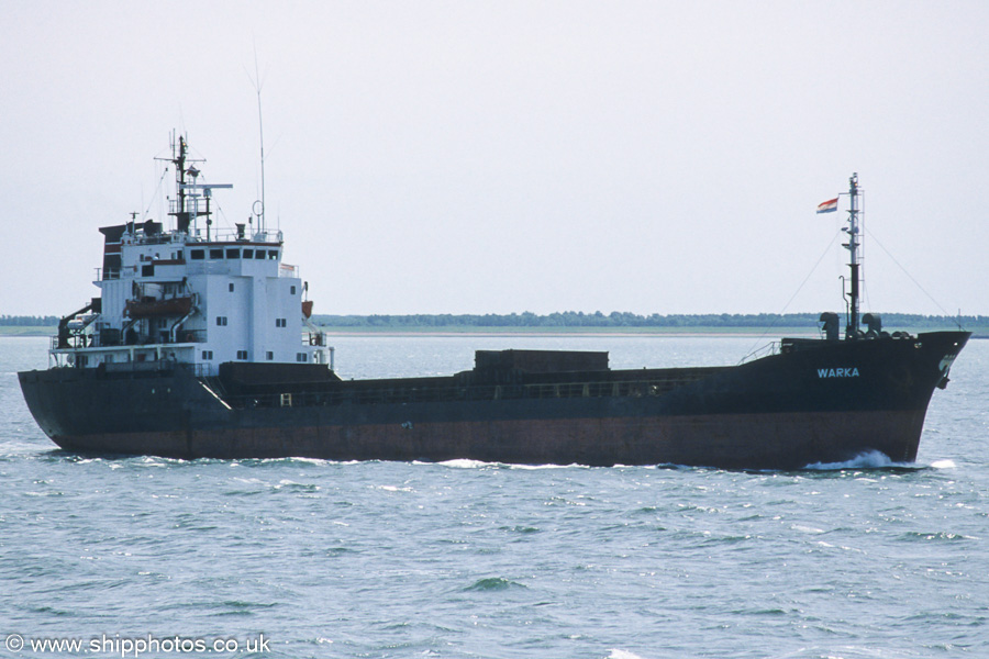 Photograph of the vessel  Warka pictured on the Westerschelde passing Vlissingen on 21st June 2002