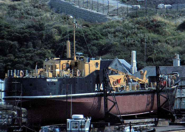 Photograph of the vessel RMAS Waterman pictured at Portland on 12th August 1988
