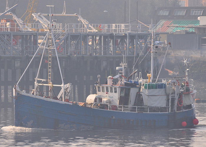 Photograph of the vessel  Wave Crest pictured passing North Shields on 25th March 2012