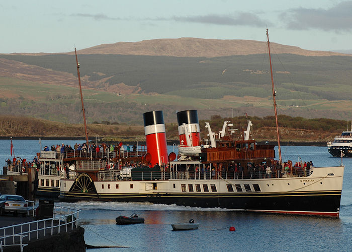 Photograph of the vessel ps Waverley pictured arriving at Tobermory on 23rd April 2011