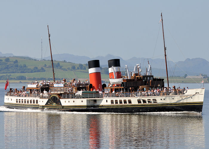Photograph of the vessel ps Waverley pictured passing Greenock on 19th July 2013