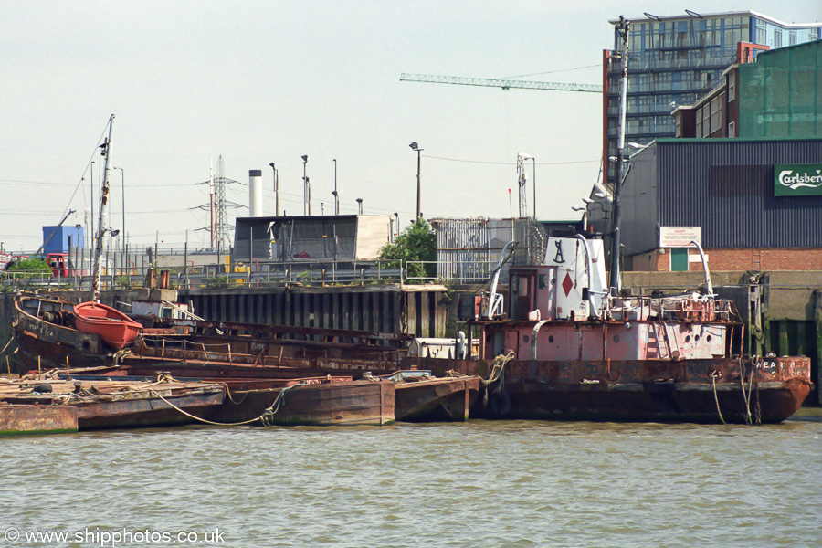 Photograph of the vessel  Wear Hopper No.4 pictured on the River Thames on 22nd April 2002