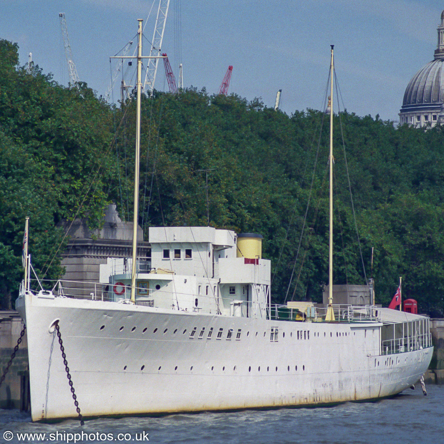HQS Wellington pictured in London on 3rd September 2002
