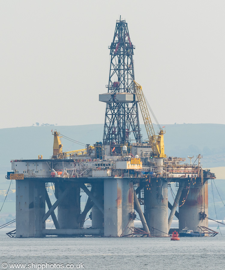 Photograph of the vessel  Well-Safe Defender pictured laid up on Cromarty Firth on 12th May 2024