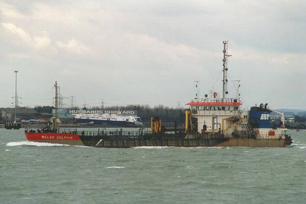 Photograph of the vessel  Welsh Dolphin pictured departing Southampton on 25th March 1995