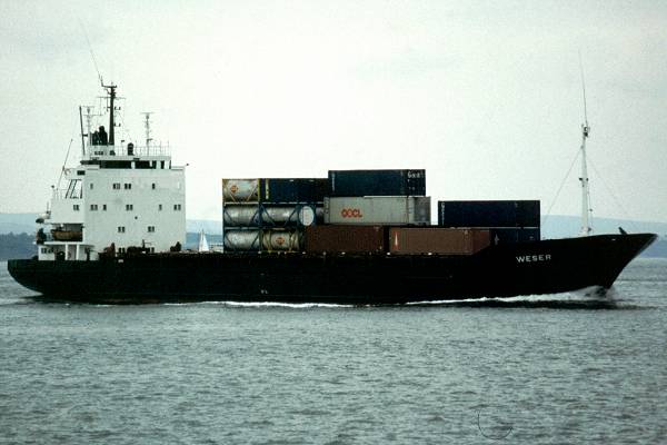  Weser pictured in the Solent on 4th July 1998