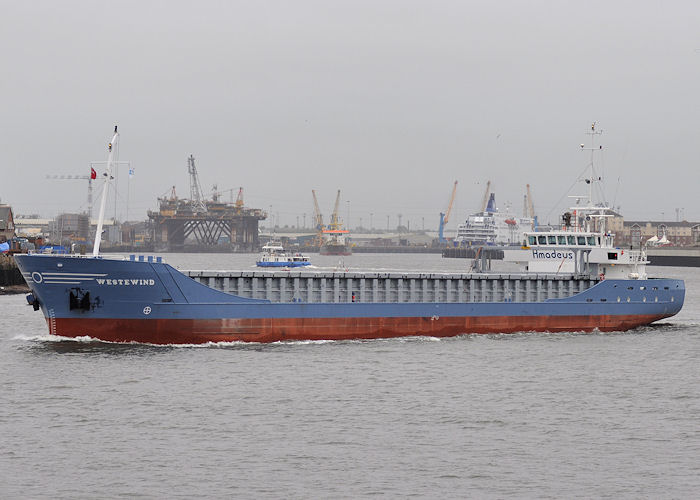 Photograph of the vessel  Westewind pictured passing North Shields on 4th June 2011