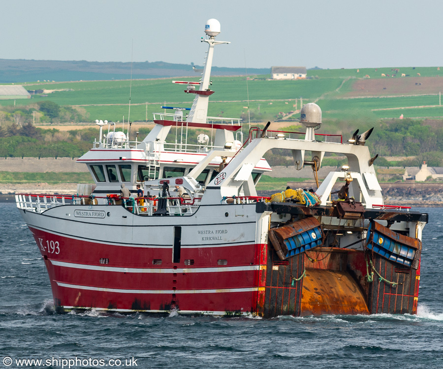 Photograph of the vessel fv Westra Fjord pictured departing Scrabster on 12th May 2024