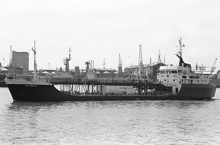 Photograph of the vessel  Whitdale pictured arriving in Portsmouth Harbour on 7th May 1989