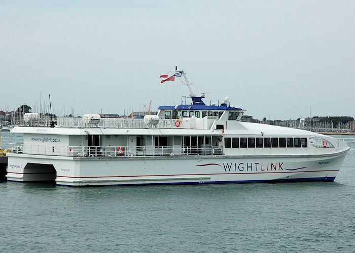 Photograph of the vessel  Wight Ryder I pictured in Portsmouth Harbour on 15th August 2010
