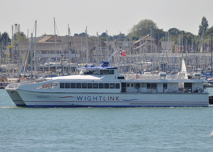  Wight Ryder I pictured under tow in Portsmouth Harbour on 23rd July 2012