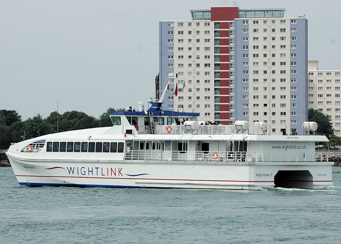 Photograph of the vessel  Wight Ryder II pictured departing Portsmouth Harbour on 15th August 2010