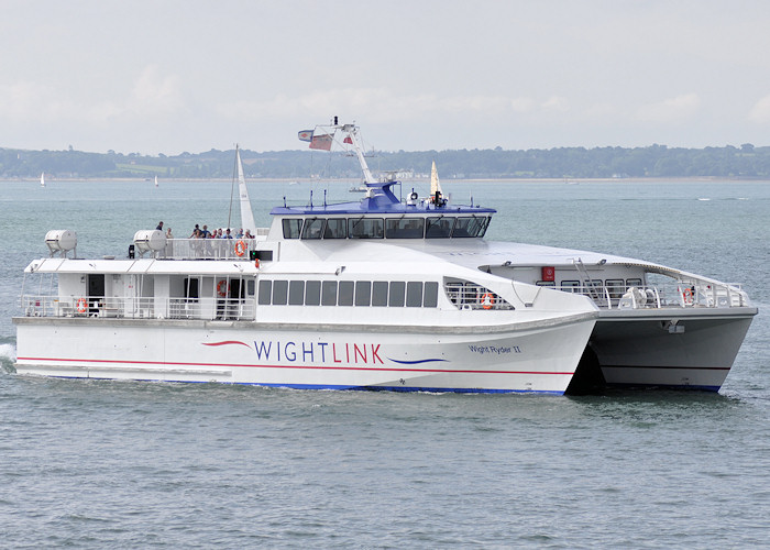 Photograph of the vessel  Wight Ryder II pictured arriving in Portsmouth Harbour on 5th August 2011