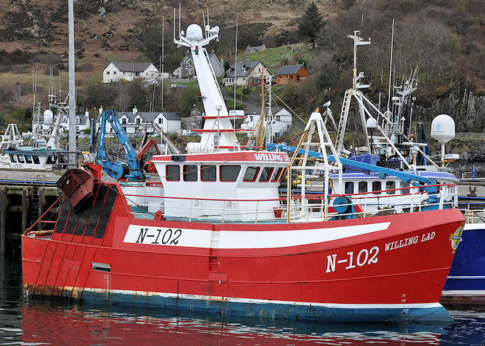 Photograph of the vessel fv Willing Lad pictured at Mallaig on 7th April 2012