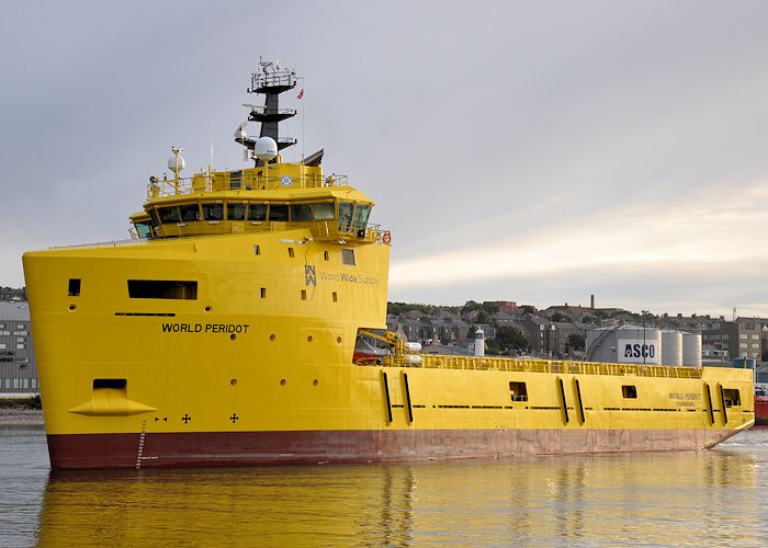 Photograph of the vessel  World Peridot pictured departing Aberdeen on 13th September 2013