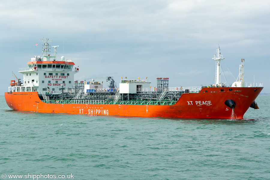Photograph of the vessel  XT Peace pictured at anchor in the Solent on 15th July 2024