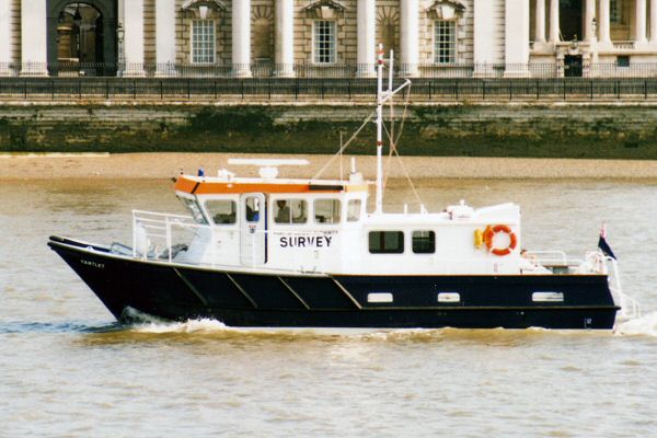 Photograph of the vessel rv Yantlet pictured passing Greenwich on 9th August 1995