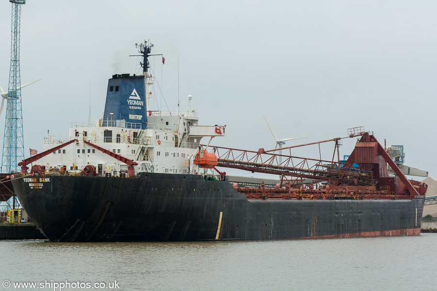 Photograph of the vessel  Yeoman Bank pictured in Royal Seaforth Dock, Liverpool on 3rd August 2019