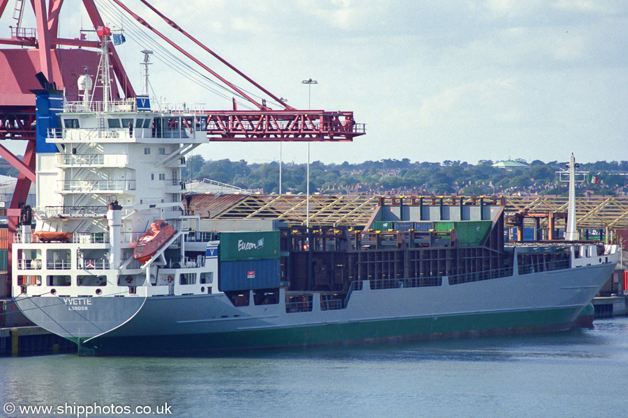 Photograph of the vessel  Yvette pictured at Dublin on 15th August 2002