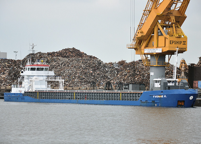 Photograph of the vessel  Yvonne K pictured in Sint-Laurenshaven, Botlek, Rotterdam on 26th June 2011