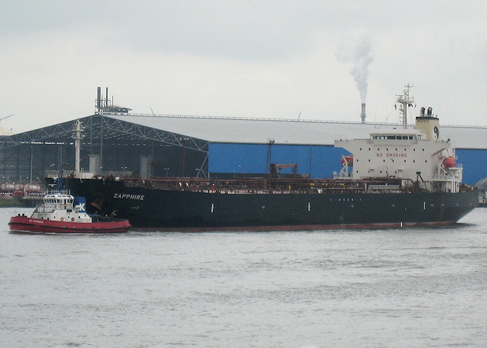 Photograph of the vessel  Zapphire pictured passing Vlaardingen on 26th June 2011
